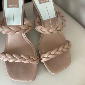 Dolce Vita Blush Braided Strap Heeled Sandals.